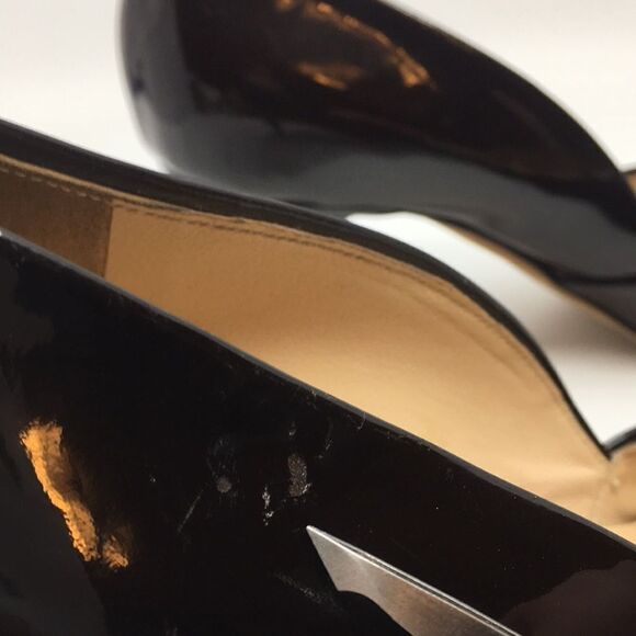 Escada Vintage Black Patent Leather Sculptural Heels Sz 38 US 8 - Picture 14 of 16